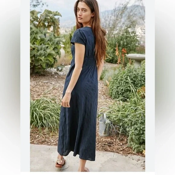 Free People Natalya Solid Midi Dress in Warm Up Red - Picture 5 of 8